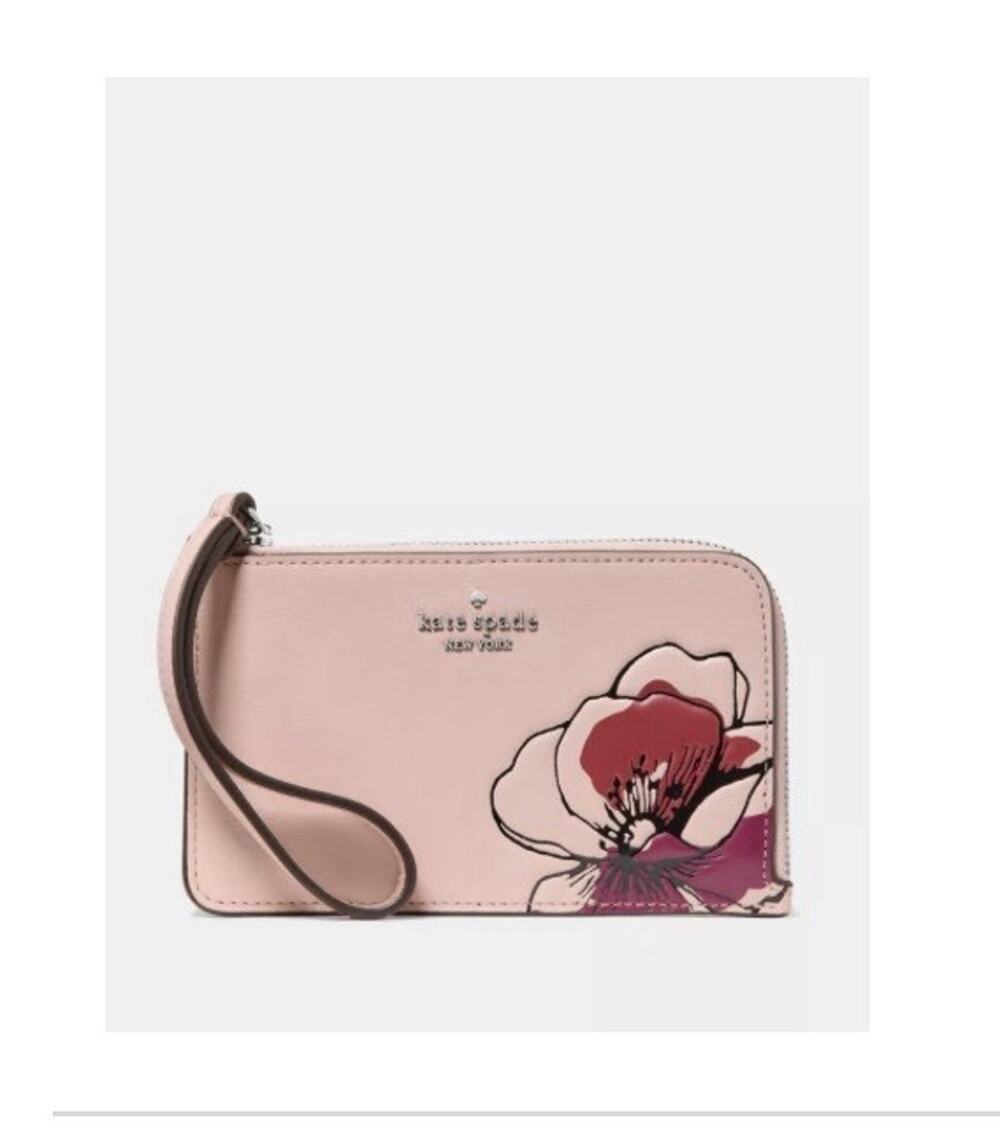 Lucy kate spade new york Women’s Pink Floral Wristlet Zip Wallet Credit Card NWT